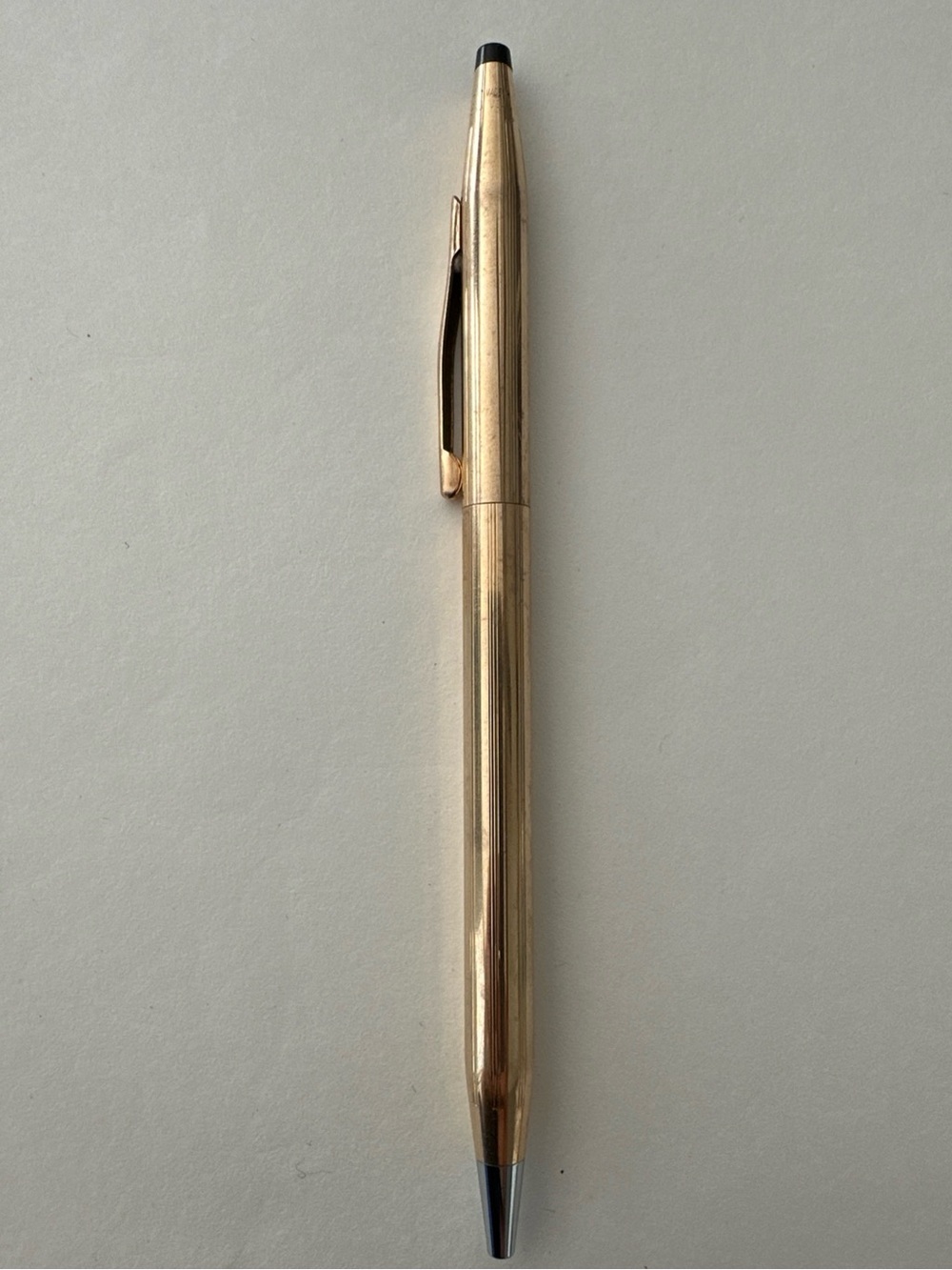 Vintage Cross 1/20 14K Gold Filled Ballpoint Pen USA Engraved Black Ink
